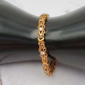 Seta Gold Tone & CZ Tennis Bracelet